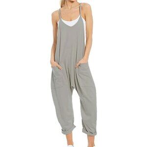 Women's Casual Sleeveless Jumpsuits Spaghetti Strap Hot Shot Onesie Loose Long